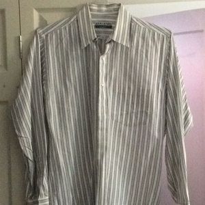 Blue and white long sleeve shirt